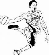 Kobe Dunking Gigi Lakers Clipartmag Basketball Mamba Dunk Lebron sketch template