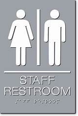 Staff Restroom Sign Signs Gray Text sketch template