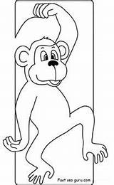 Door Hanger Monkey Coloring Pages Printable Kids Signs Fastseoguru Fargelegge Drawing sketch template
