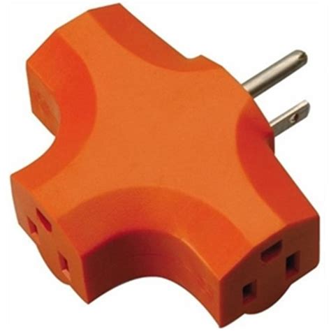 3 way adapter solid molded pvc orange k l jack