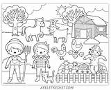 Farm Coloring Pages Kids Printable Animals Cute Pdf Fun Ayeletkeshet sketch template