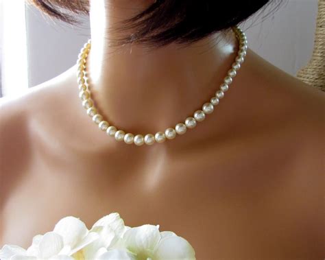 ivory pearl necklace pearl necklace bridesmaid jewelry etsy