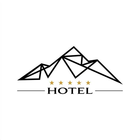 mountain hotel logo modern black  art design  vector art
