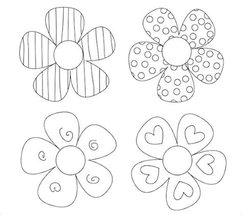 printable small flower template premium vector cute floral