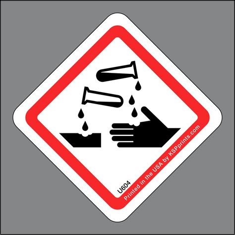 corrosion symbol label   people aware  workplace hazards
