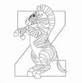 Coloring Alphabet Zebra Pages Ai Color sketch template