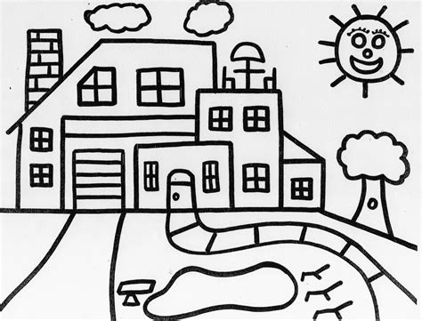 family house coloring pages sketch coloring page