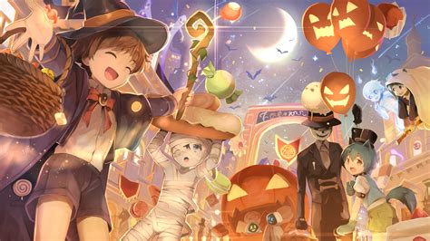 halloween fancy costumes and pumpkins♪ hd wallpaper background image 2646x1489 id 749358