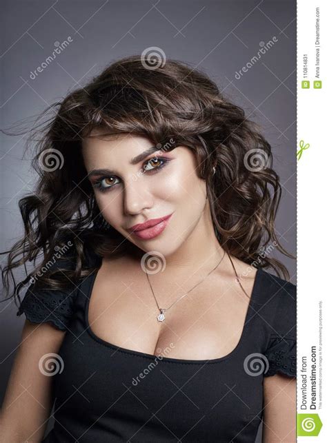 Portrait Of Business Women With Large Breasts In Black