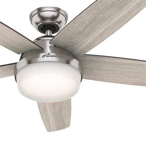 hunter   brushed nickel contemporary ceiling fan  led light remote  ebay