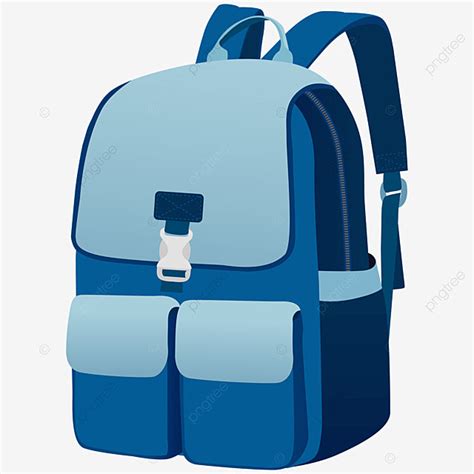 Tas Sekolah Warna Biru Tas Sekolah Biru Png Dan Vektor Dengan