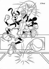 Coloring Basketball Pages Mickey Match Mouse Color Print Disney Goofy Hellokids Book sketch template