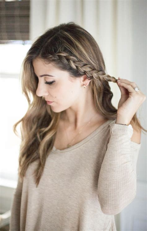 beauty half up side braid hair tutorial lauren mcbride