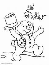Coloring Christmas Pages Snowman Printable Holidays sketch template