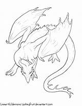 Dragon Lineart Deviantart Demonic sketch template