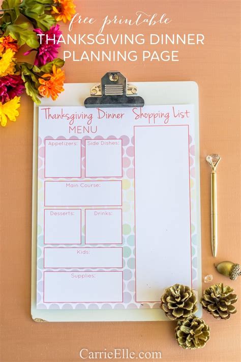 printable thanksgiving meal planner    organized