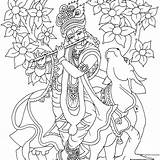 Krishna Pages Coloring Drawing Lord Painting Outline Google Radhe Drawings Search Getcolorings Paintings Sketches Mural sketch template