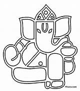 Ganesha Lord Pitara Ganesh Enlarged sketch template