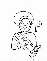 Peter St Saint Coloring Drawing Pages Color Saints Getdrawings Getcolorings sketch template