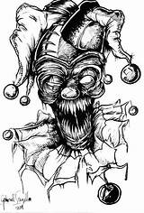 Evil Pages Scary Drawings Monster Clown Drawing Coloring Pencil Clowns Joker Zombie Adults Killer Jester Adult Sketch Colouring Monsters Cute sketch template