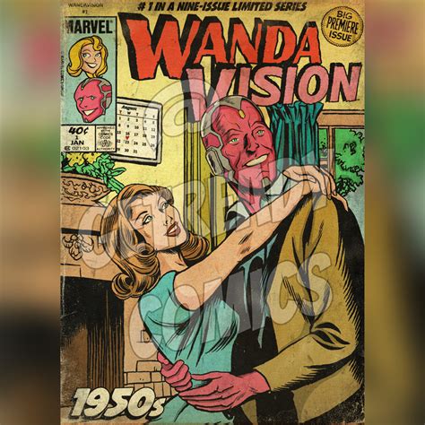 wandavision season 1 full set of 9 art prints get ready comics