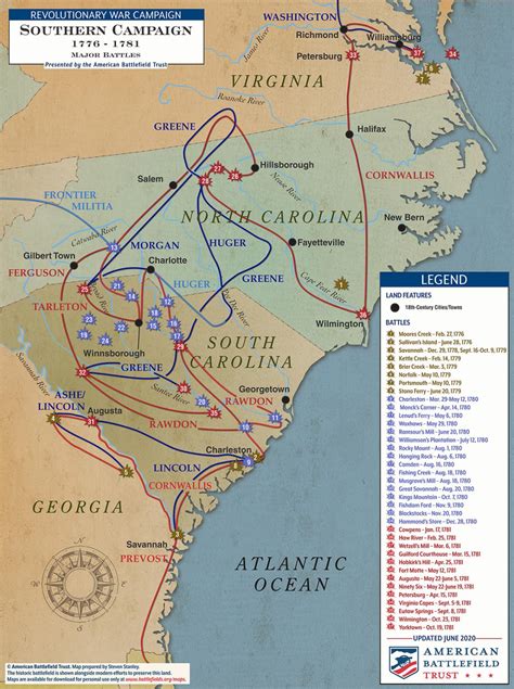 major battles   southern campaign american battlefield trust