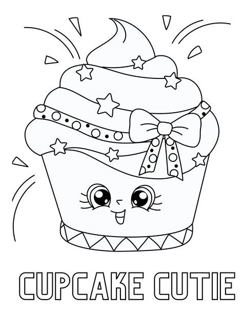 print  cute cupcake coloring pages  kids  adults