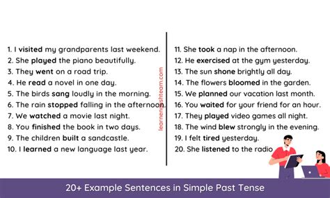 sentences  simple  tense