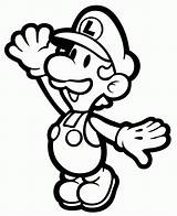 Coloring Luigi Pages Mario Print Library Clipart Paper sketch template