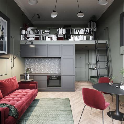 interiors  show    red  green    clashing  apartment design loft