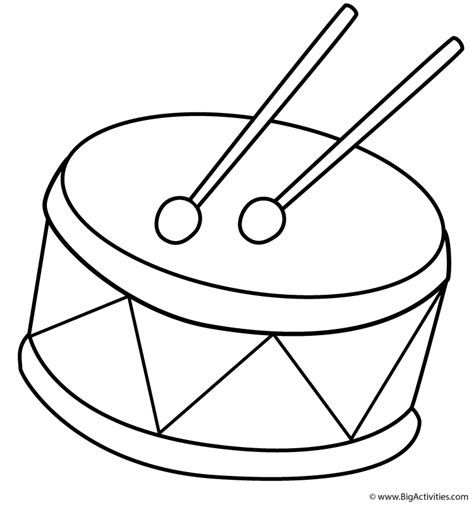 drum coloring page musical instruments