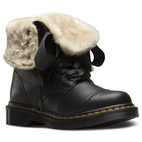 womens dr martens aimilita faux fur winter closed toe warm calf boots uk   ebay