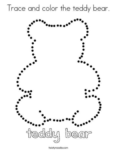 trace  color  teddy bear coloring page teddy bear coloring