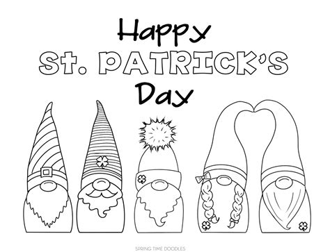 st patricks day   coloring pages spring time doodles