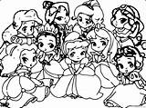 Chibi Princesses Coloring4free sketch template