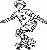 Skateboard Coloring Pages Boy Drawing Skateboarding Kids Color Printable Cool Print sketch template