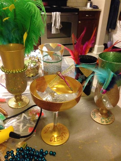 Mardi Gras Wine Glasses Margarita Glass