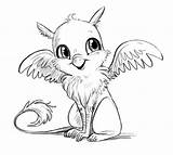 Coloring Mythical Creatures Pages Griffin Cute Drawings Animal Drawing Fantasy Potter Harry Baby Godbey Courtney Adult Color Griffins Outline Choose sketch template