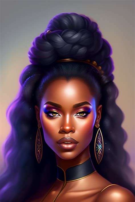 Lexica Fantasy Portrait Beautiful Black Woman Custom Character Art