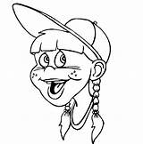 Coloring Baseball Girl Cap sketch template