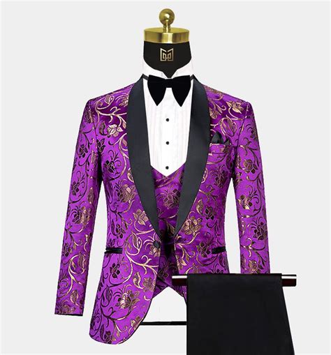 Royal Purple And Gold Tuxedo 3 Piece Gentlemans Guru Purple