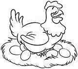 Chicken Coloring Pages Hen Kids Drawing Farm Printable Color Animal Nugget Minecraft Getdrawings Chick French Getcolorings Colorings Print sketch template