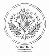 Thistle Embroidery Coloring Scottish Patterns Hand Thistles Designs Pattern Stitch Flower 03kb 267px sketch template