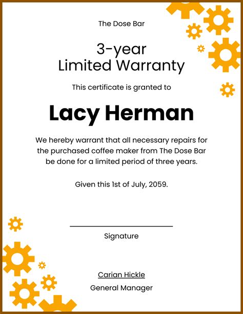 waterproofing warranty certificate template  pages illustrator psd