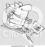 Clip Skiing Slope Dangerous Outline Guy Illustration Cartoon Down Rf Royalty Toonaday sketch template