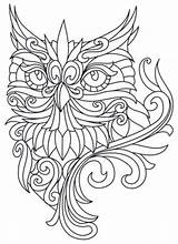 Coloring Pages Owl Adult Drawing Cool Tattoo Printable Coloriage Color Embroidery Para Colorir Mandala Designs Baroque Coruja Cursive Print Animaux sketch template