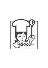 Chef Coloring Pages Female Drawings sketch template