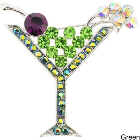Vintage Style Crystal Martini Glass Pin Brooch €12 Liked