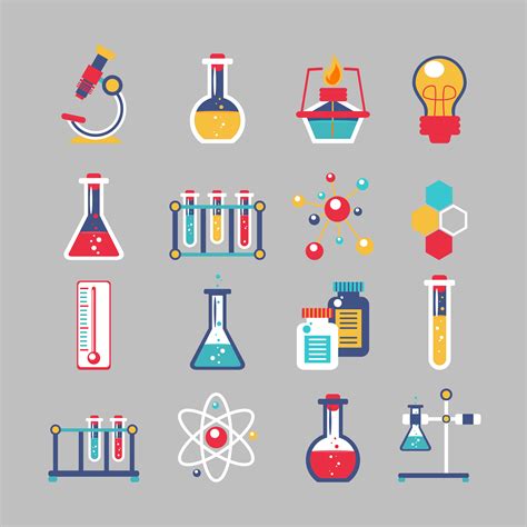 chemistry icons set  vector art  vecteezy