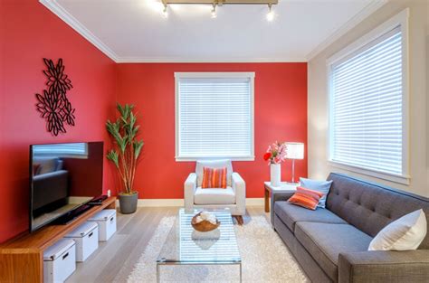 incredible home  modern interior color scheme living room red